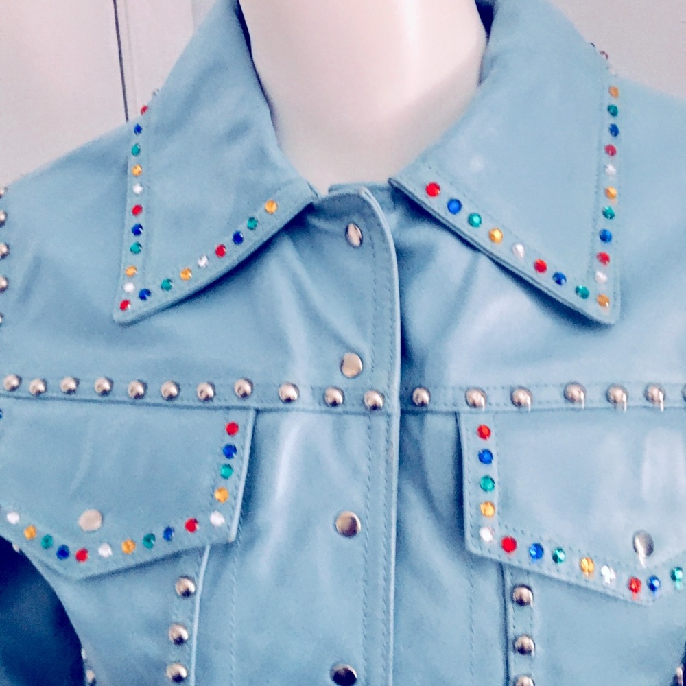 Maxima Wilson leather studded jacket sz Small